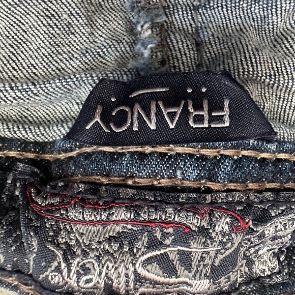 **3 for $15**Silver Mini Denim Skirt with Lace Accents - Picture 4 of 5